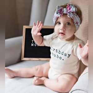 Birthday Babe Baby Onesie Neutral Boho First Birthday Outfit Cotton Bodysuit